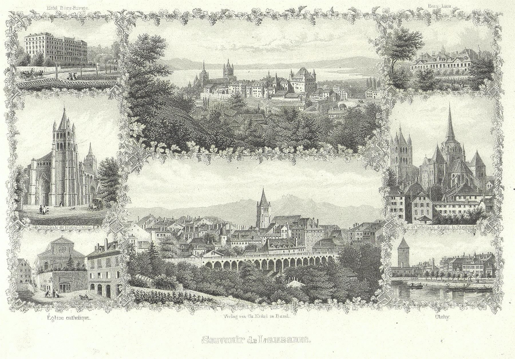 Incisioni: Souvenir de Lausanne, Stahlstich – Usato da Walzenhausen venduto da Hoppala79 1