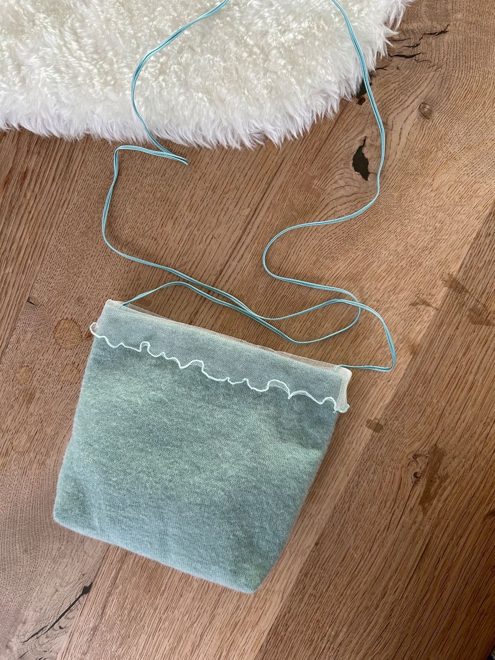 Borse da donna: Kleine Umhängetasche aus Stoff mint – Nuovo (secondo la descrizione) da Rothenburg venduto da stacostaco