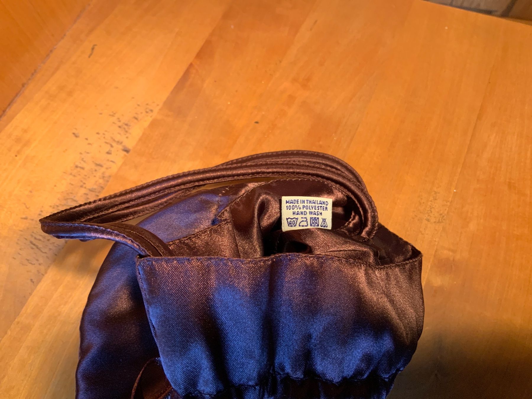 Borse: Beutel, Polyester, Braun, mit Schmuckperlen, neu! – Usato da Zürich venduto da ancillaschmidhauser 6