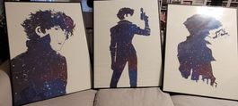 3 schöne gerahmte Cowboy Bebop Bilder (Canvas)