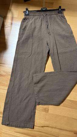 Musselin-Stoff Wide-Leg-Hose für Sommer gr M