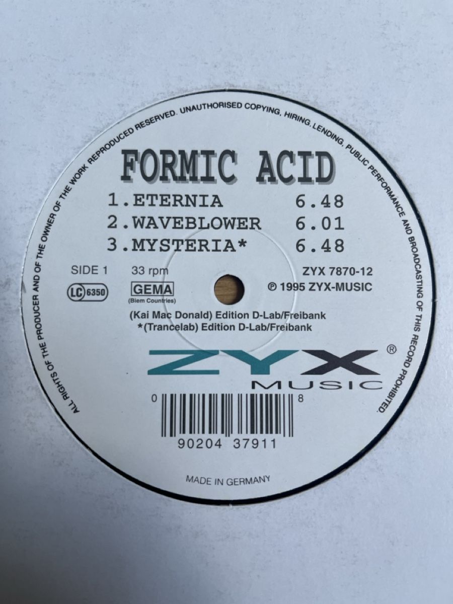 Dischi in vinile: Formic Acid Hard Trance / Acid Vinyl – Usato da Wangen b. Olten venduto da break72 1