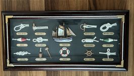 Knotentafel, maritimes Bild, Schifffahrt, Vitrine 