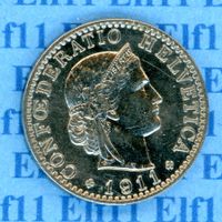 CHF___0.20 1911 stgl * nigelnagelneu! 20 Rappen