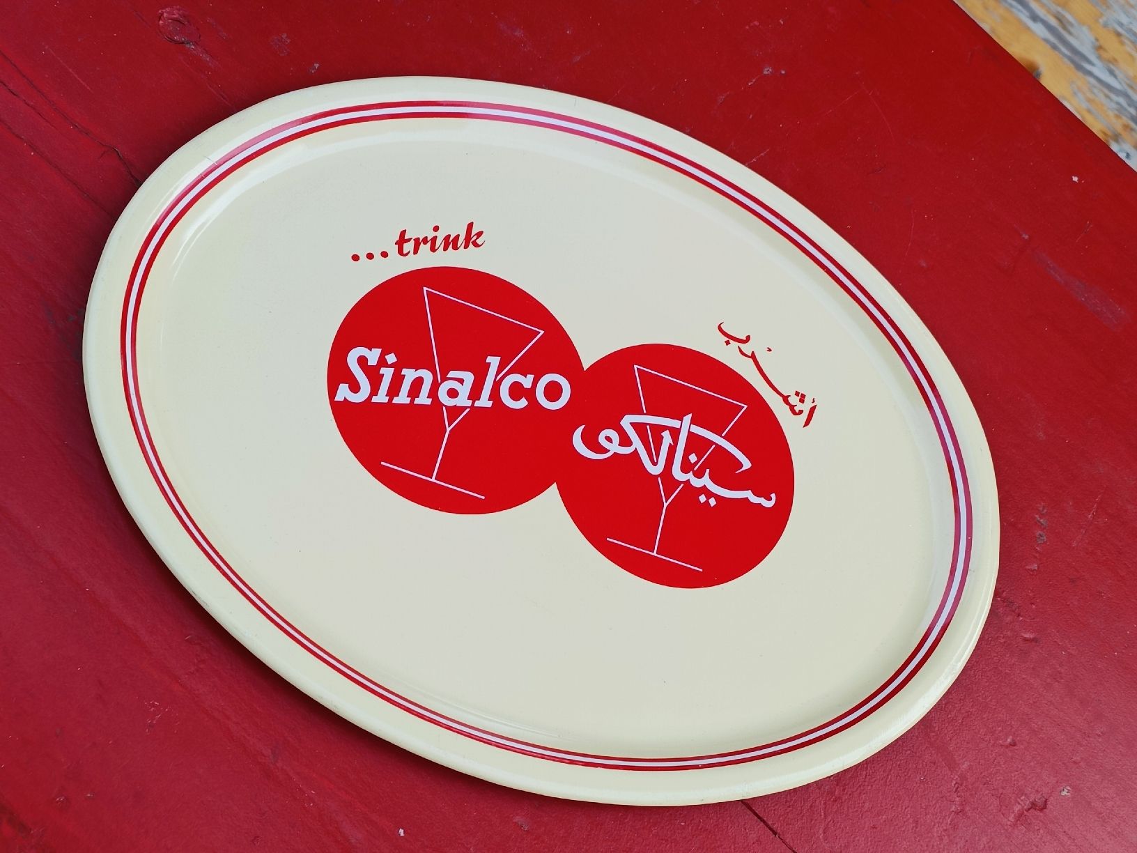 Sinalco Insegne: Vintage Werbe Tablar / Sinalco - Ausgabe ca. 1960 – Usato da Brugg AG venduto da Ente015