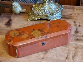 Antike Lack-Schatulle Chinoiserie um 1900, ca. 30 cm