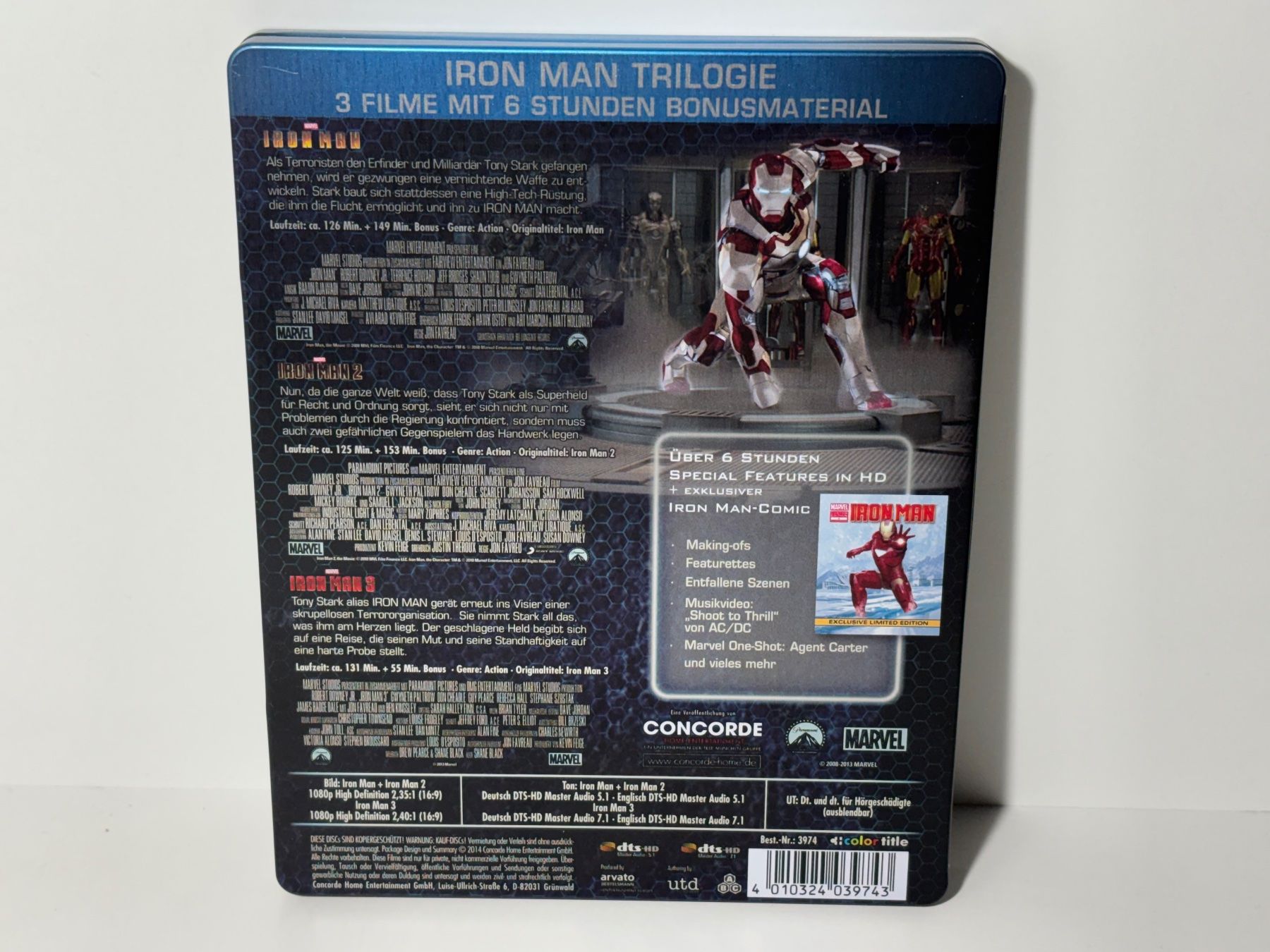 Tutti i DVDs: Iron Man 1-3 Blu Ray Steelbook – Usato da Wilderswil venduto da Sstriker 1