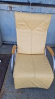 Sessel Leder Gelb Metallgestell mit Rollen gebraucht