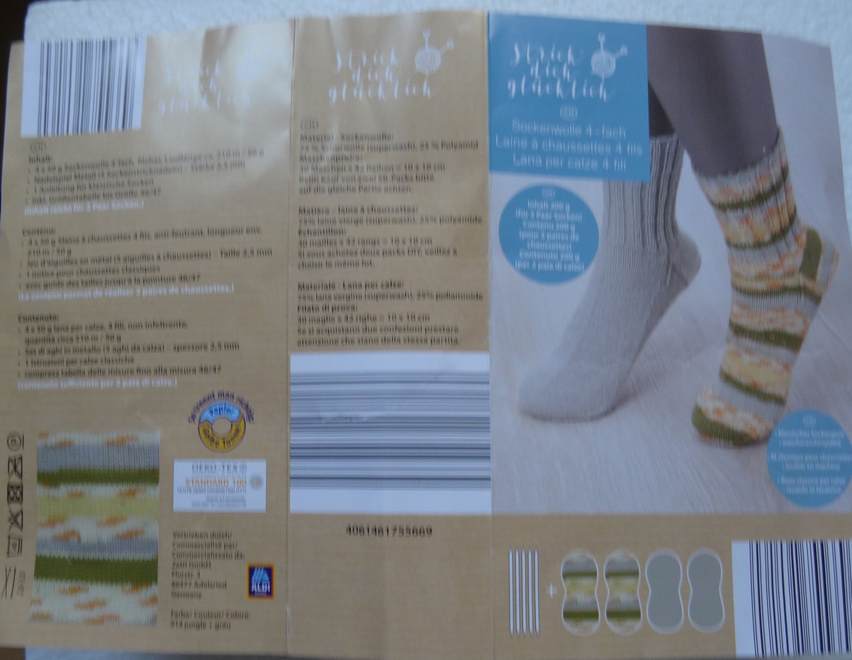 Wolle: 4 Knäuel Sockenwolle – Neu und originalverpackt aus Gossau SG von oreliefredy 4