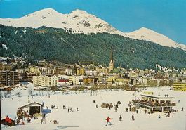 DAVOS Blick auf Schatzalp und Schiahörner Skilift, Après Ski