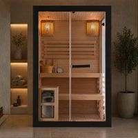 Traditionelle Sauna CORDOBA BLACK + Harvia-Saunaofen (3,5kW)