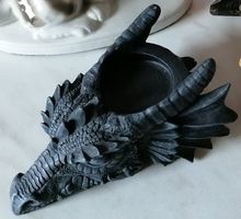 Dekofigur Teelichthalter Drache, Drachenkopf