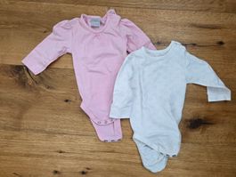 2x Body, Gr. 56 Langarmbody, Newborn, Herz, rosa, weiss,Baby