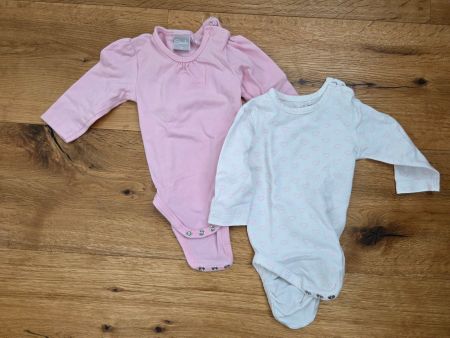 2x Body, Gr. 56 Langarmbody, Newborn, Herz, rosa, weiss,Baby