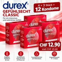 Durex Gefühlsecht Classic – 12 Kondome | 4 × 3er-Pack