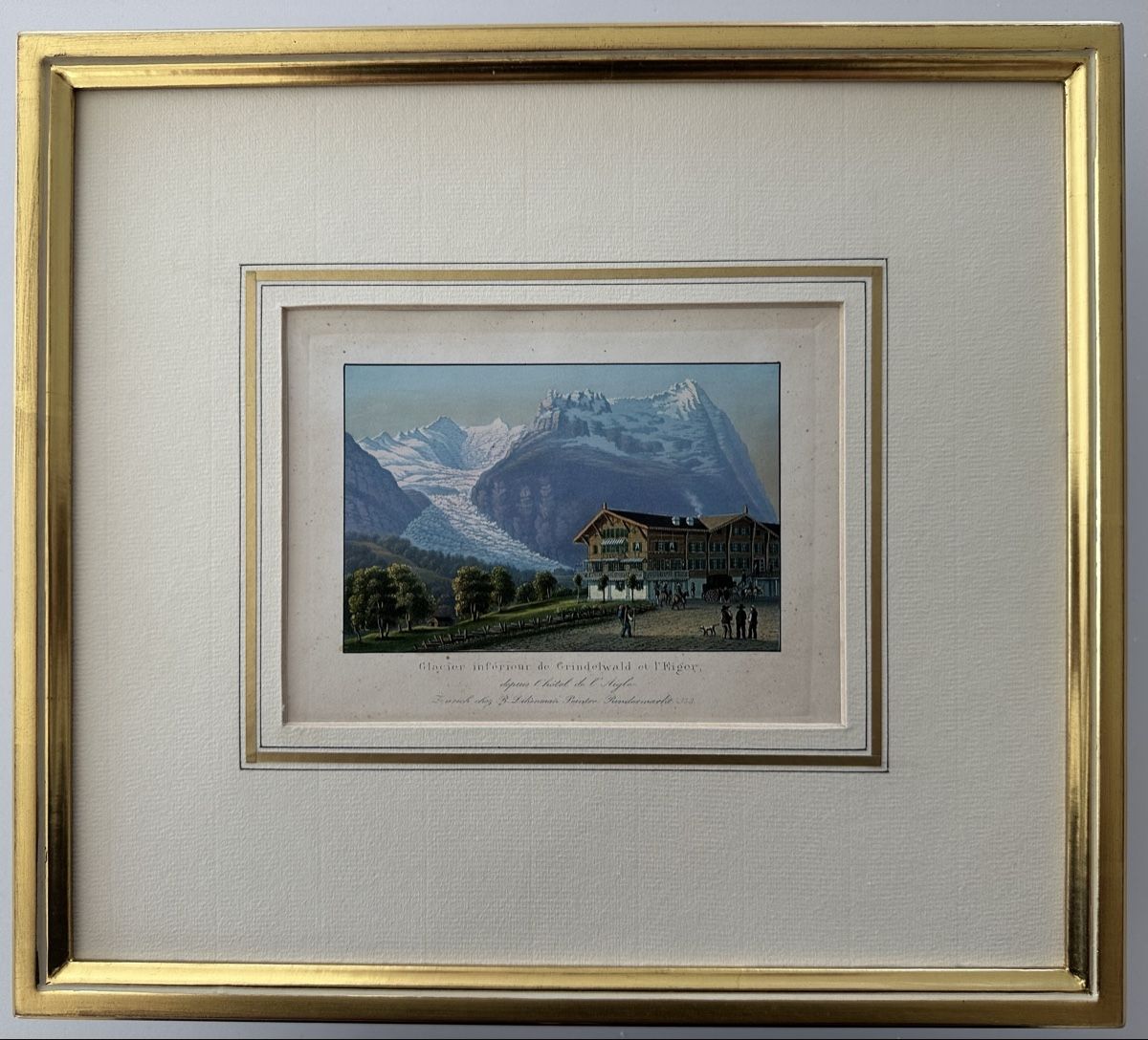 Incisioni: Dikenmann Aquatinta Grindelwald Eiger – Usato da Oberuzwil venduto da Crystall0