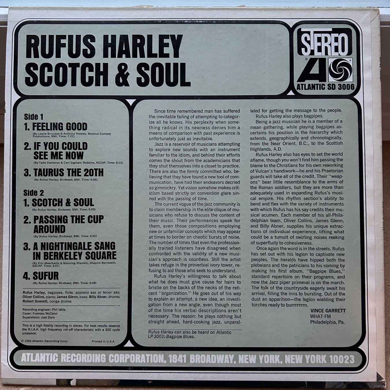 Dischi in vinile: Rufus Harley   Scotch & Soul LP – Usato da Lausanne venduto da Pask1 1
