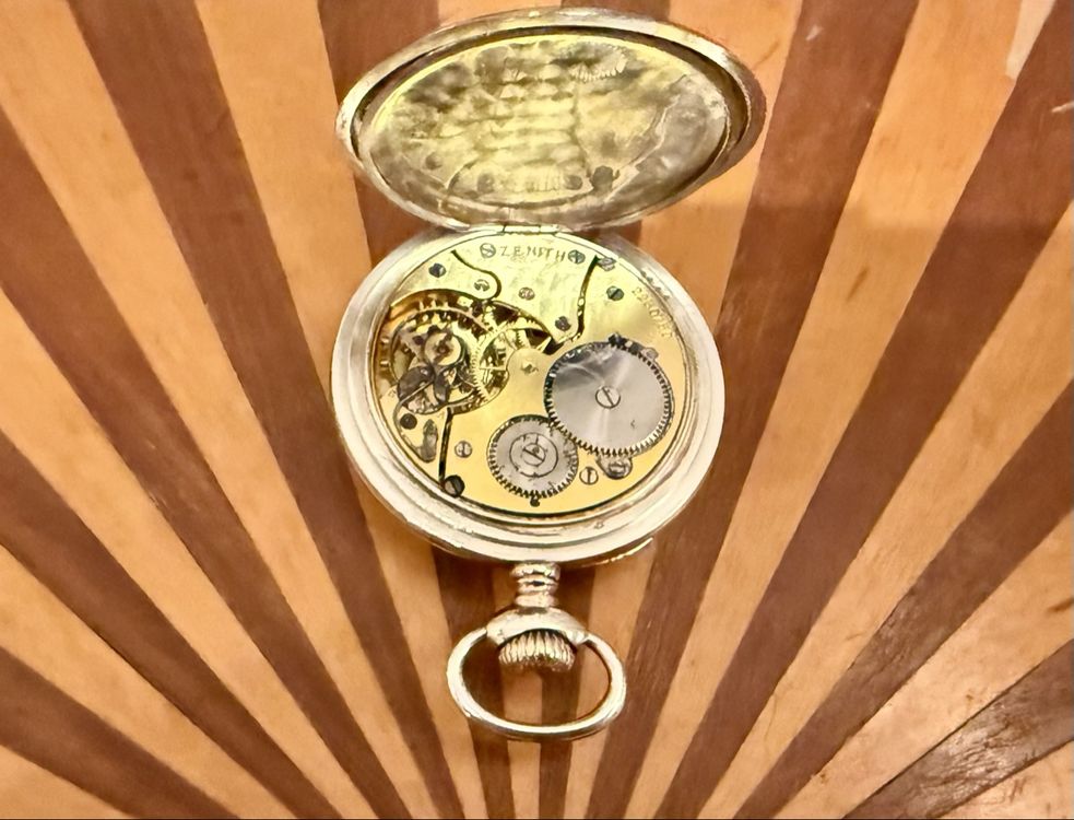 Montre De Poche Zenith Années 1930 - Taille 16, Cadran Ouvert, 15 Rubis - Boîtier Inox, Mécanique