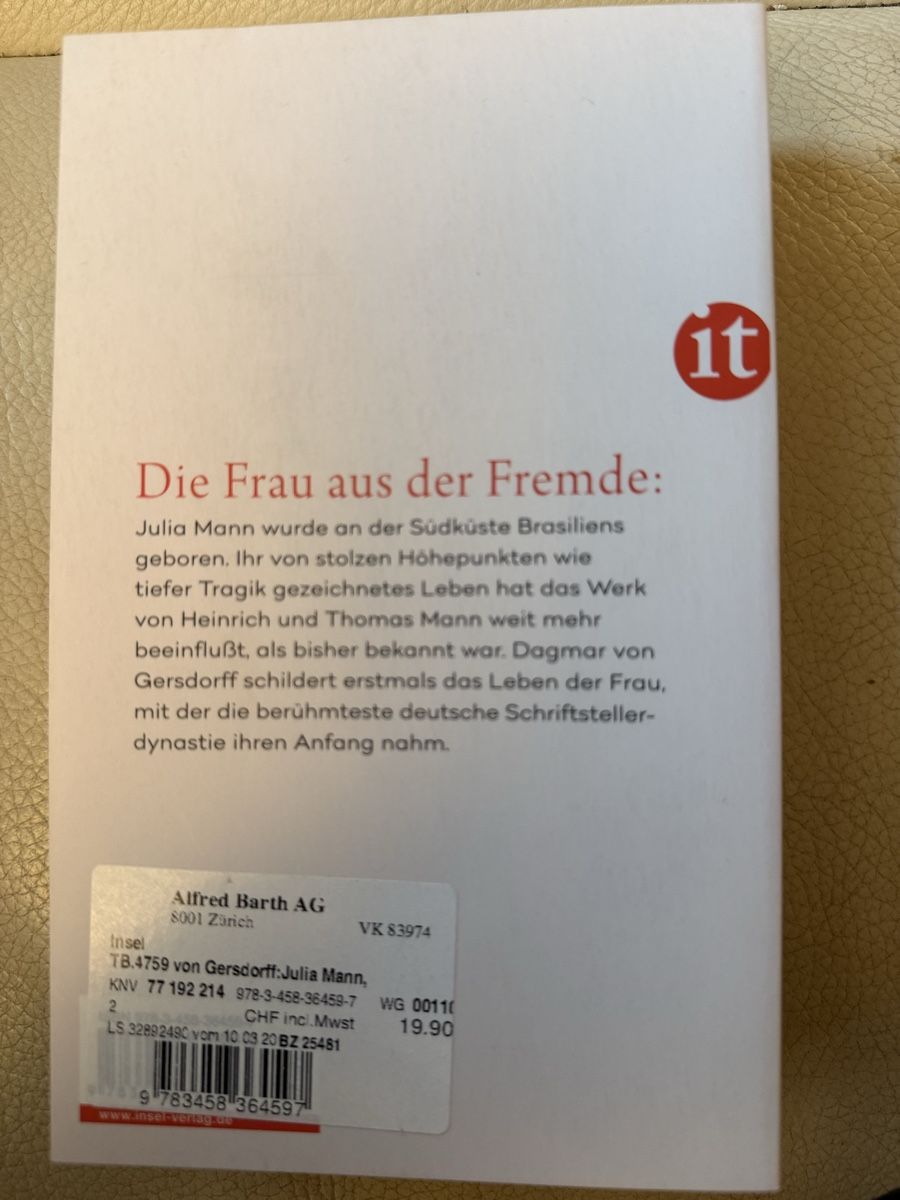 Libri: Julia Mann Die Mutter von Hch. und Th. Mann – Usato da Thalwil venduto da Easyprofit 1