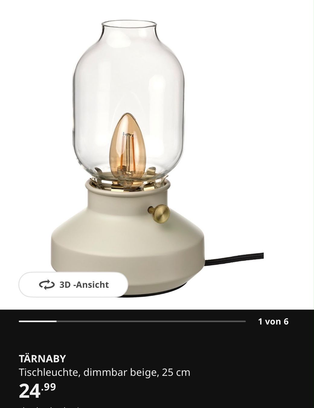 Ikea Lampade: IKEA Tärnaby - Tischleuchte dimmbar – Nuovo (secondo la descrizione) da Schaan venduto da bea_b2dz 1