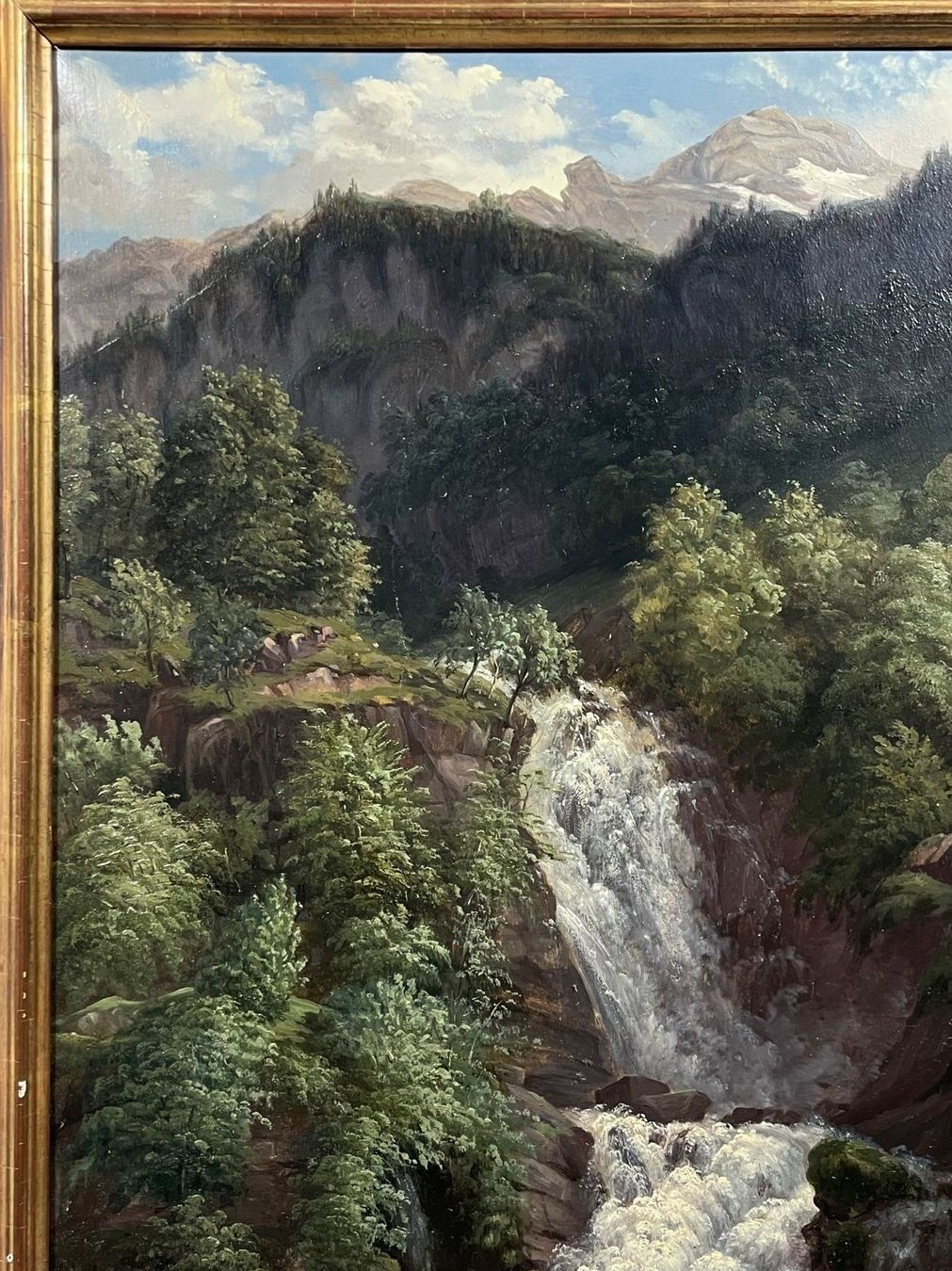Dipinti: Bild "WASSERFALL IM GEBIRGE" - historisches Gemälde – Usato da Oetwil am See venduto da swisspeak 2
