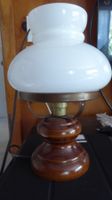 Sehr schöne Tischlampe Holz Glas