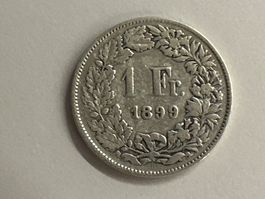 1 Fr. Silber Schweiz 1899 s