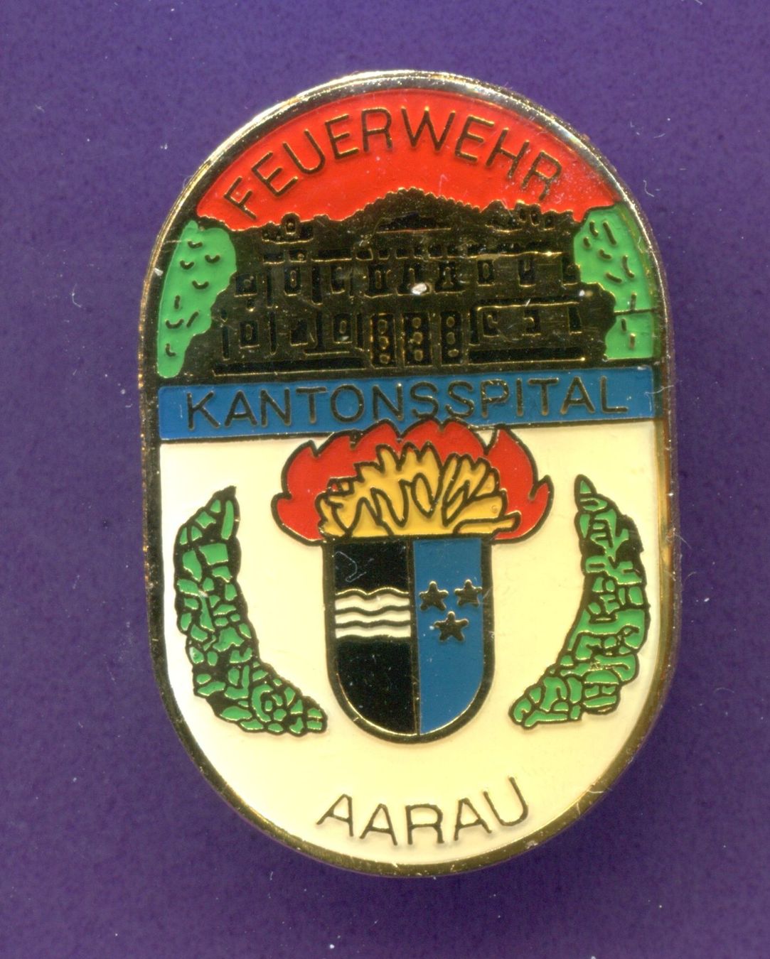 Plaketten & Abzeichen: Feuerwehr  KANTONSSPITAL  AARAU – Gebraucht aus Winterthur von Sammleroase