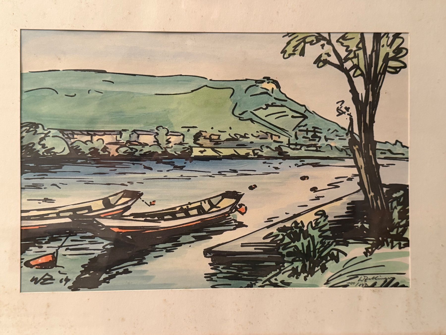Dipinti: Original-Grafik einen Farblinolschnitt – Usato da Basel venduto da PAUL_ART 1