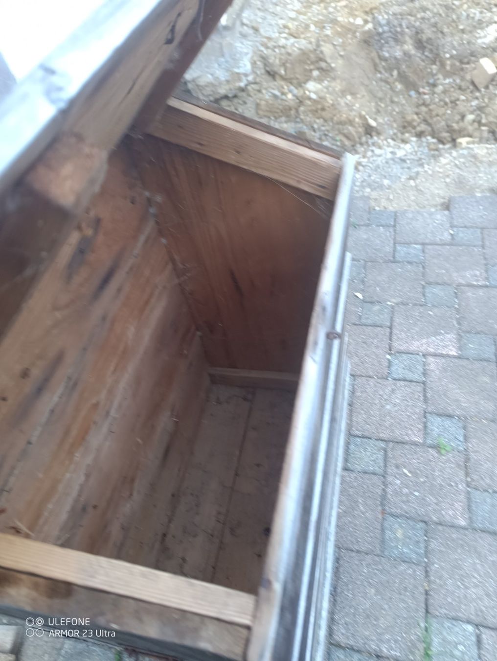 Truhen: Holzkiste mit Klappdeckel, Scheunenfund – Gebraucht aus Diegten von Mawedi 1