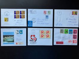 6 Sonderbelege Schweiz 1968-80