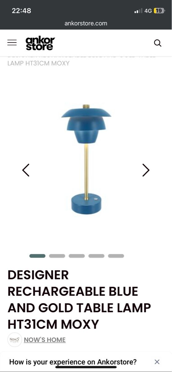 Lampen: MOXY Desiger rechargeable blue and gold table lamp – Neu (gemäss Beschreibung) aus Dübendorf von zhe_69pd