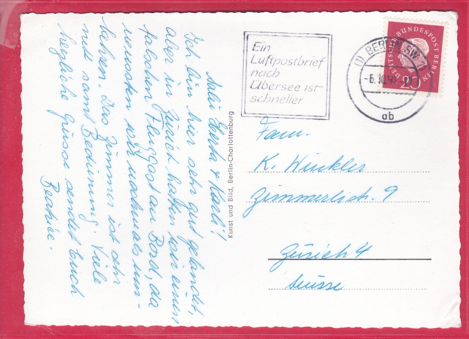 Cartoline postali: BERLIN, BRANDENBURGER TOR, 6.10.1950 – Usato da Oberrieden venduto da Gebirgsstelze 1