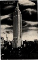 Luftschiff über dem Empire State Building in New York USA