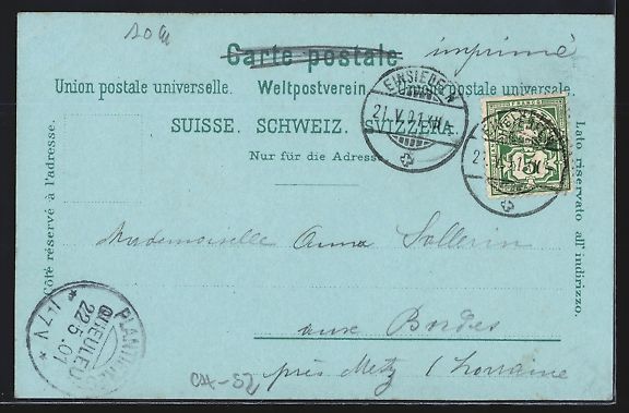 Cartoline postali: Mondschein-Lithographie Einsiedeln, Gnad – Usato da Berlin venduto da bartko-reher 1