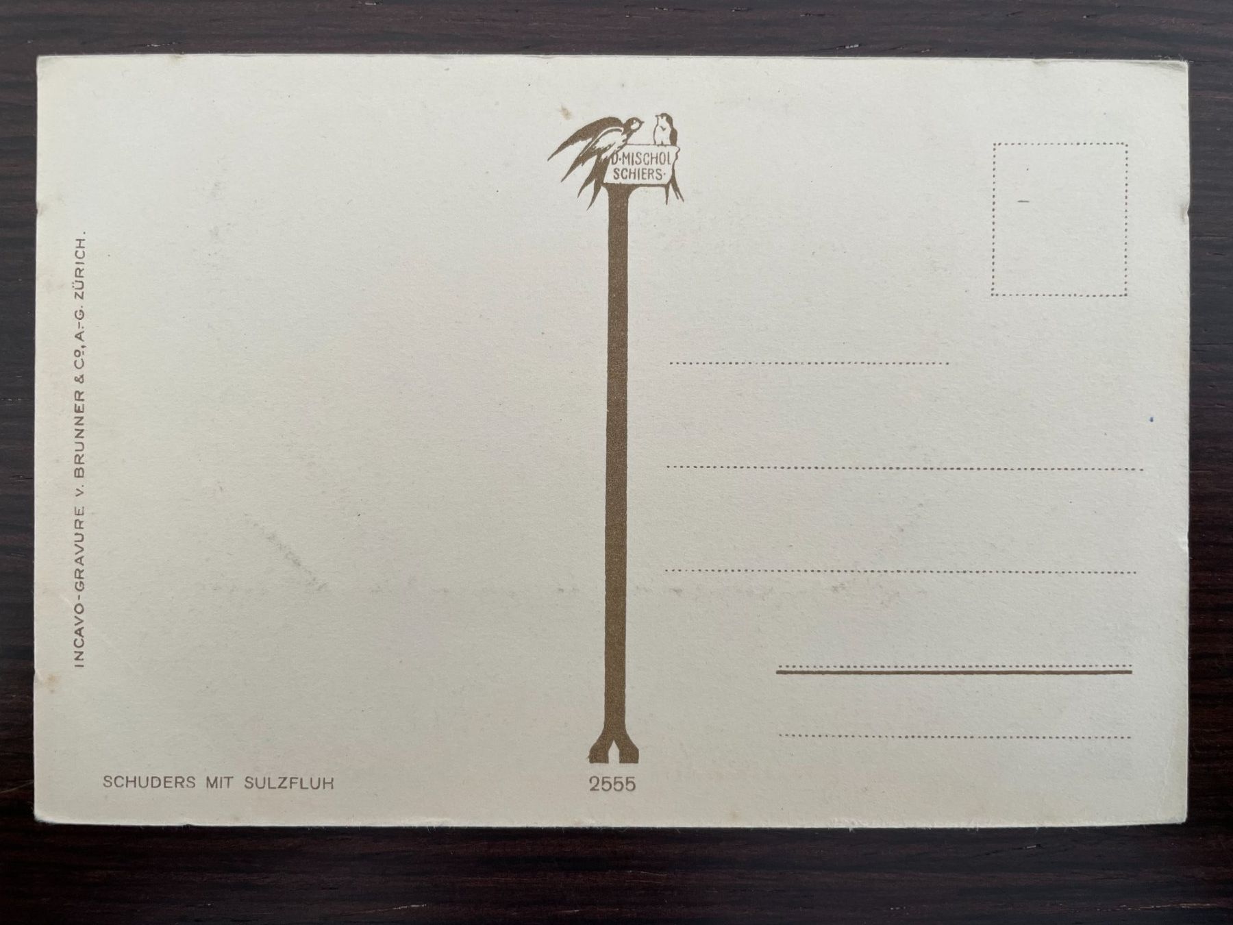 Cartoline postali: SCHUDERS mit Sulzfluh im Winter, Schnee, Mischol, "Heimat" – Usato da Wald ZH venduto da TLILEF 1