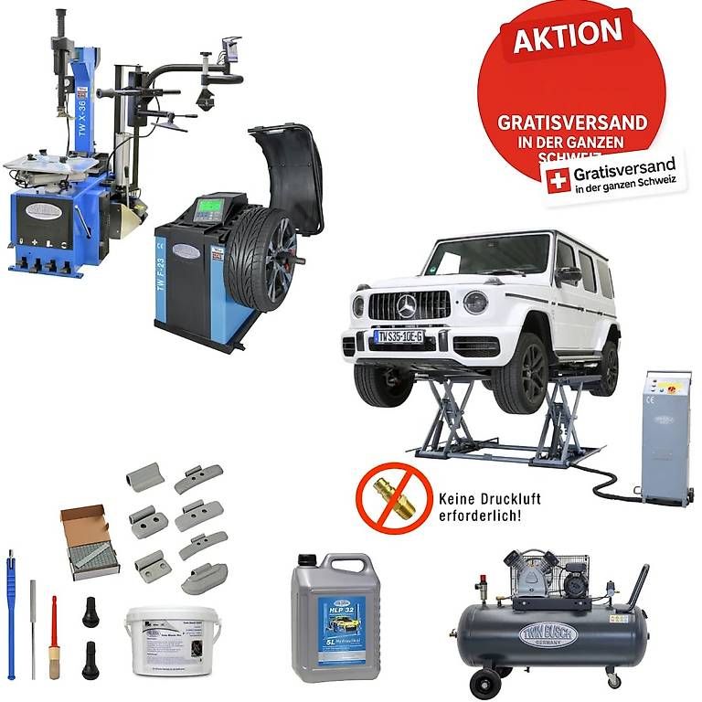 Piattaforme elevatrici & Crick: 1 Meter Scherenlift 3.5 t Werkstatt Set Pro – Nuovo e nell'imballaggio originale da Rüthi (Rheintal) venduto da Toptool-3