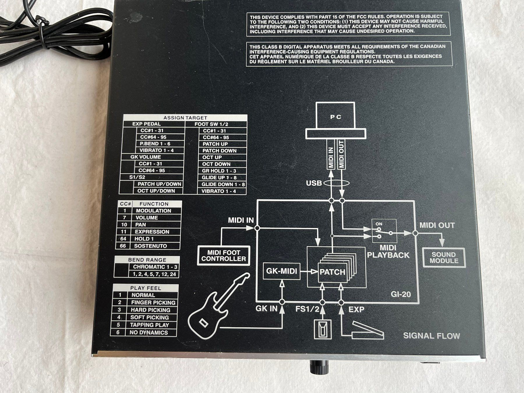 Roland Streich- & Zupfinstrumente: ROLAND GI-20 - Interface Module GK MIDI for GUITAR/BASS + – Gebraucht aus La Chaux-de-Fonds von  1
