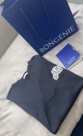 Original Moncler T-Shirt Navy Blau, Top Zustand, Gr.L