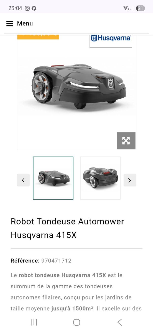 Husqvarna Tagliaerba: Tondeuse robot Husqvarna 415X – Nuovo e nell'imballaggio originale da Corsier venduto da Isabelle1246