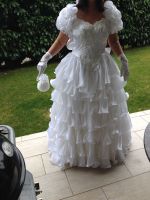 Hochzeitskleid mit Schleier, Handschuhe und Tasche Gr. 38/40