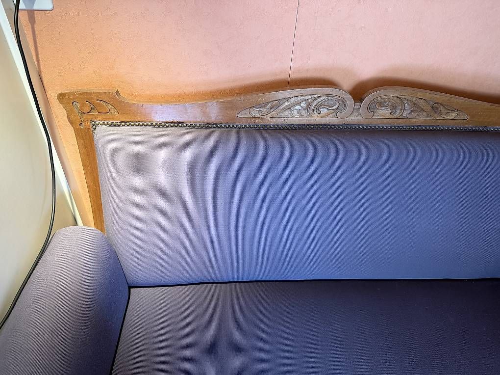 Divani: Jugendstil Sofa Eiche geschnitzt, neu bezogen, Kanapee antik – Usato da Bühler venduto da edwinm 1