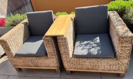 2 Loungesessel aus Bali und aus Bananenblatt gefertigt