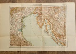 2 Karten NORDITALIEN vor WWI, nördl. Adria,Südtirol,Venetien