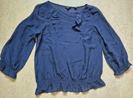TUNIKA SEIDE SILK TED BAKER S 36 BLAU SEIDENBLUSE BLUSE TOP