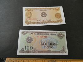 Vietnam, 2 alte Geldscheine