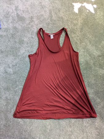 Rostrotes transparentes oversized Top Grösse S