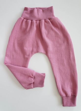 Sommer Pumphose aus Musselin - Rosa 86/92 NEU