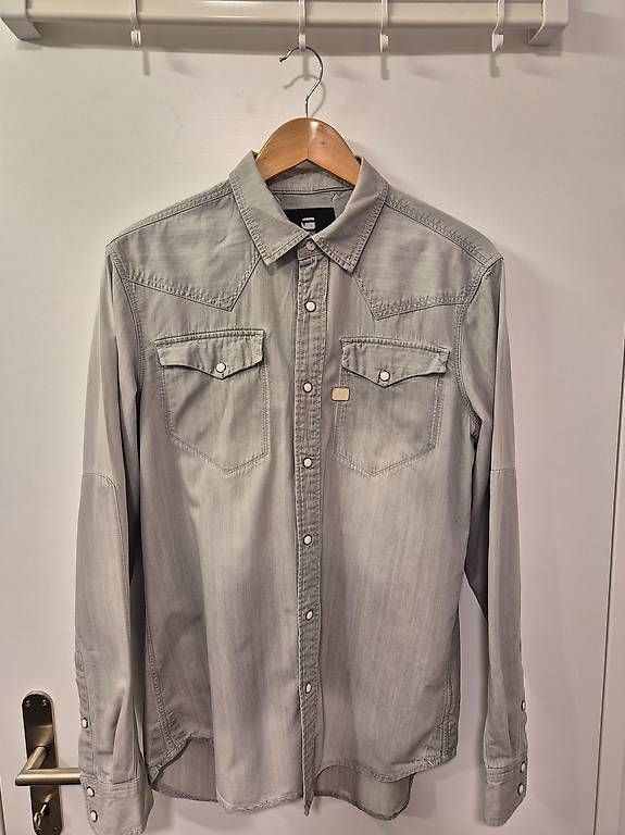Camicie: G-Star RAW Denim Hemd Tacoma - Gr. M, hellgrau – Usato da Bassersdorf venduto da Kalina6