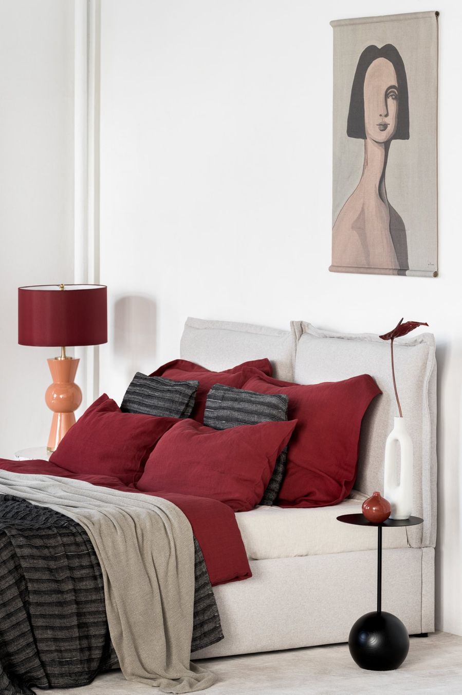 Biancheria da letto: Karminrot Leinenbettwäsche-Set – Nuovo e nell'imballaggio originale da Affoltern am Albis venduto da EdelLinn 5